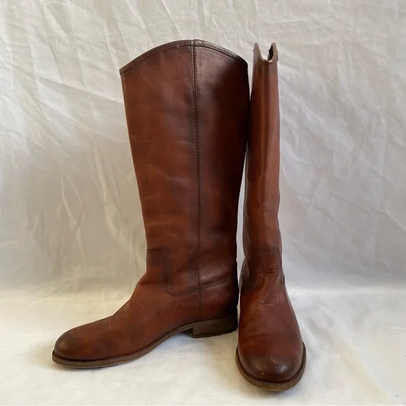 Frye Melissa 2-Button Cognac Leather Boot - Picture 8 of 12